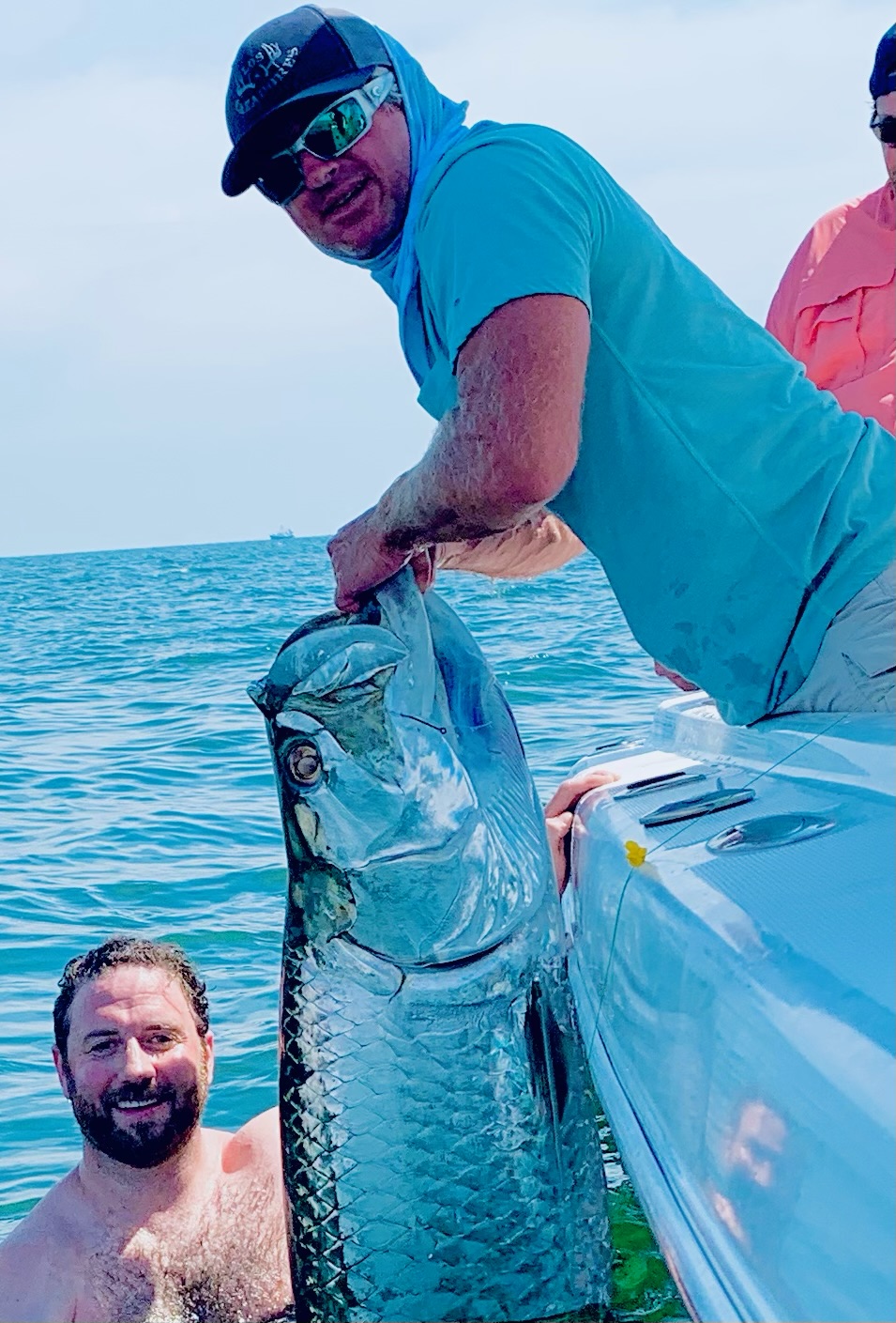 Tarpon jumping during Galveston fishing charter